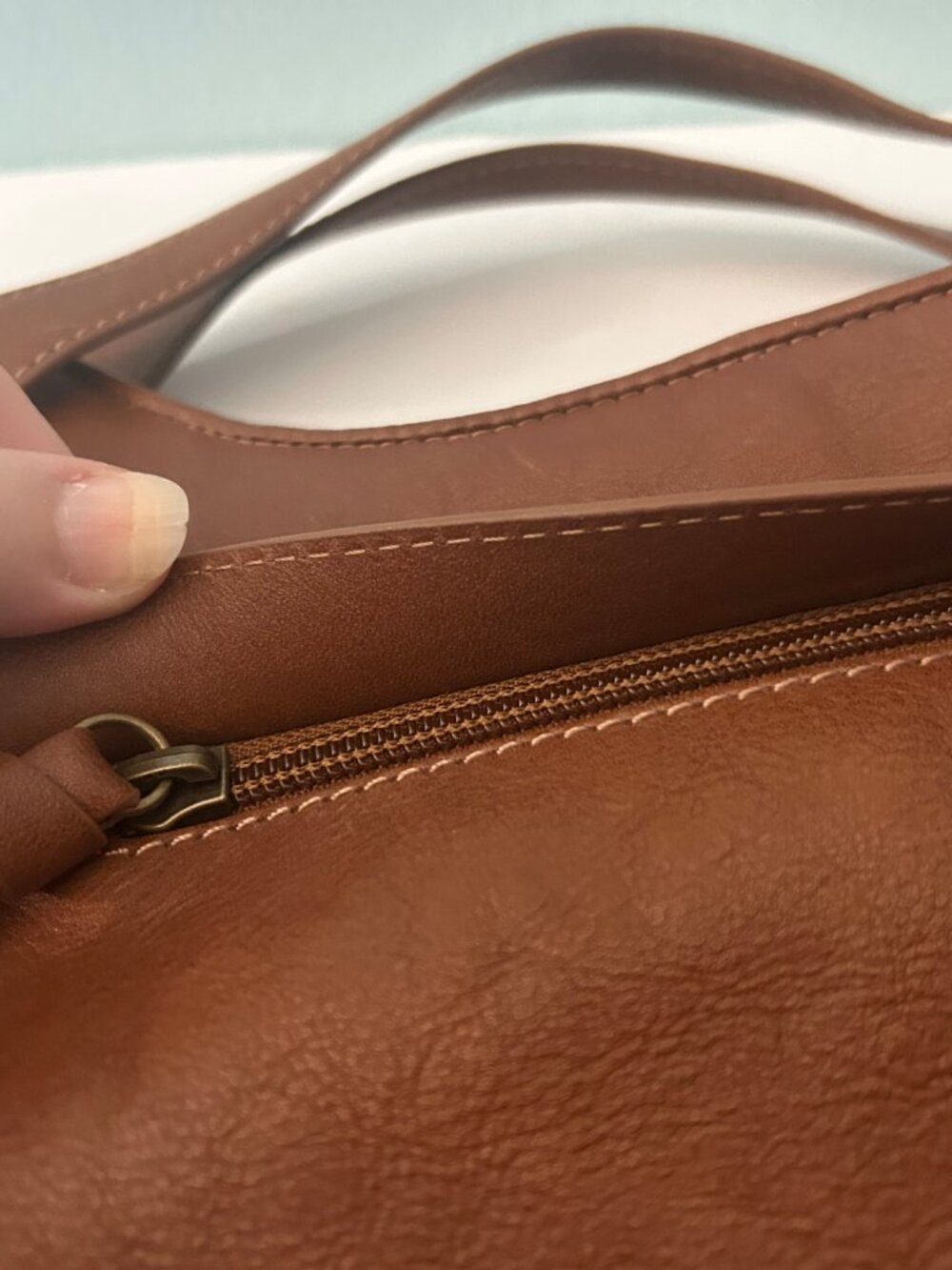 Brown Genuine Leather Woven Tote Satchel Shoulder Bag - Picture 4 of 16